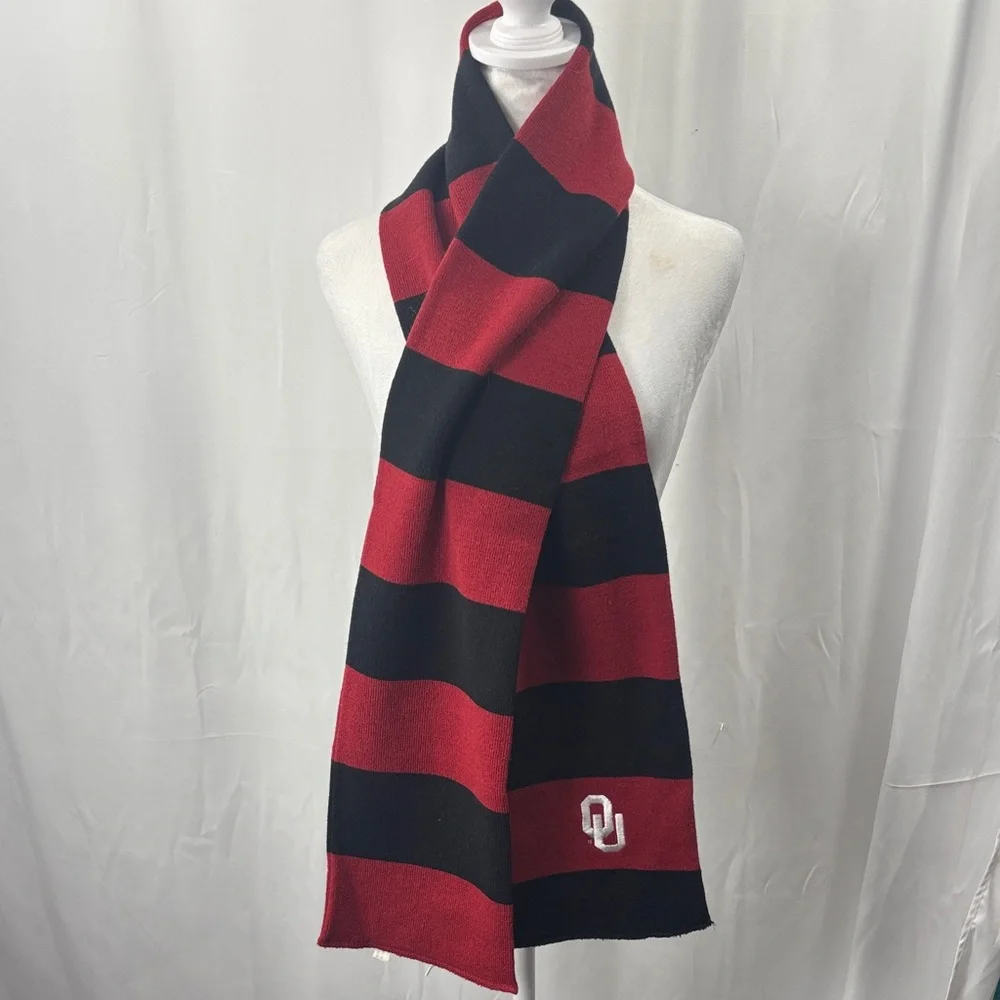 Oklahoma University Striped Red and Black Scarf